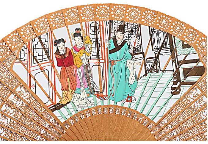 中國(guó)風(fēng)檀香山和風(fēng)工藝折扇