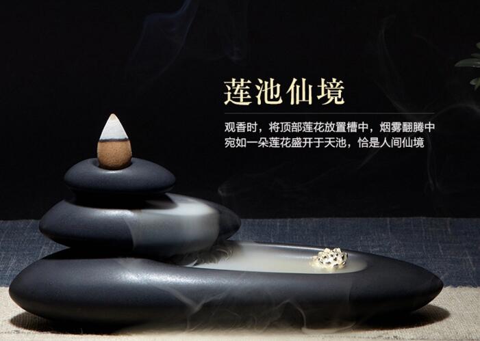 西藏瑪尼堆倒流香爐，創(chuàng)意陶瓷塔香倒流香香爐