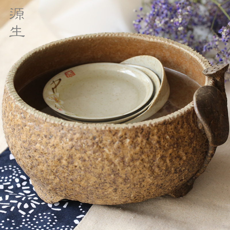 日式陶瓷水盂，可用作茶洗筆洗