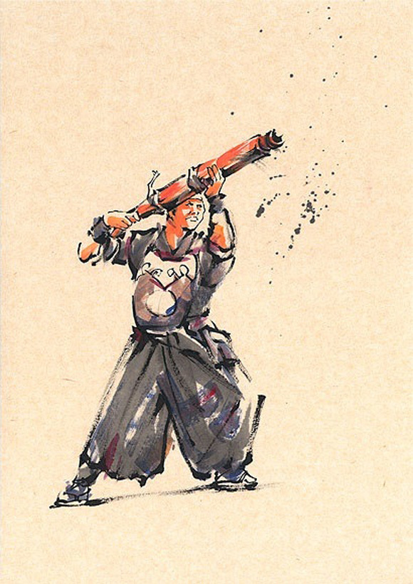 日本勝亦勇水墨功夫中華武術(shù)插畫(huà)(六)