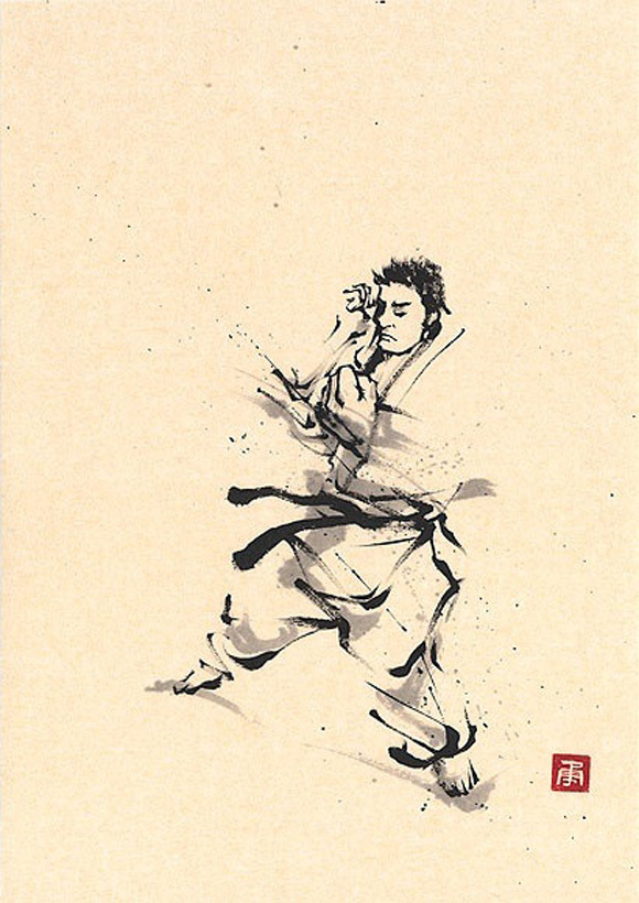 日本勝亦勇水墨功夫中華武術(shù)插畫(huà)(三)