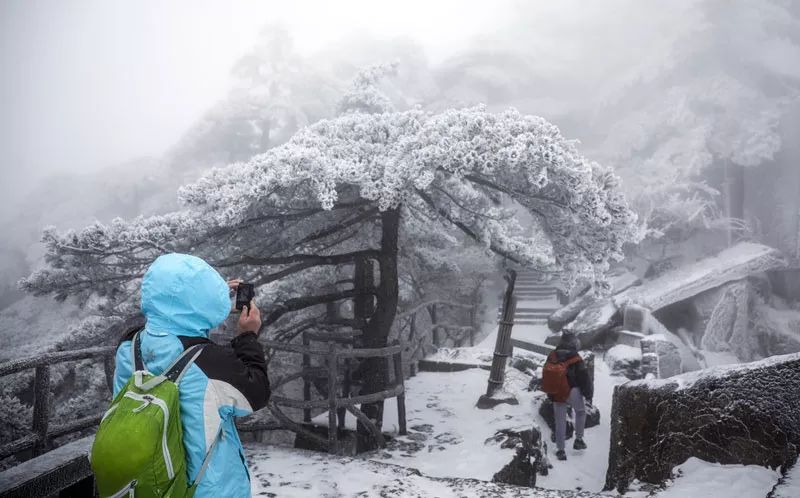雪后黃山風景宛如人間仙境，舞一曲雪中霓裳羽