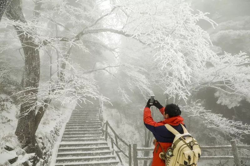 雪后黃山風景宛如人間仙境，舞一曲雪中霓裳羽