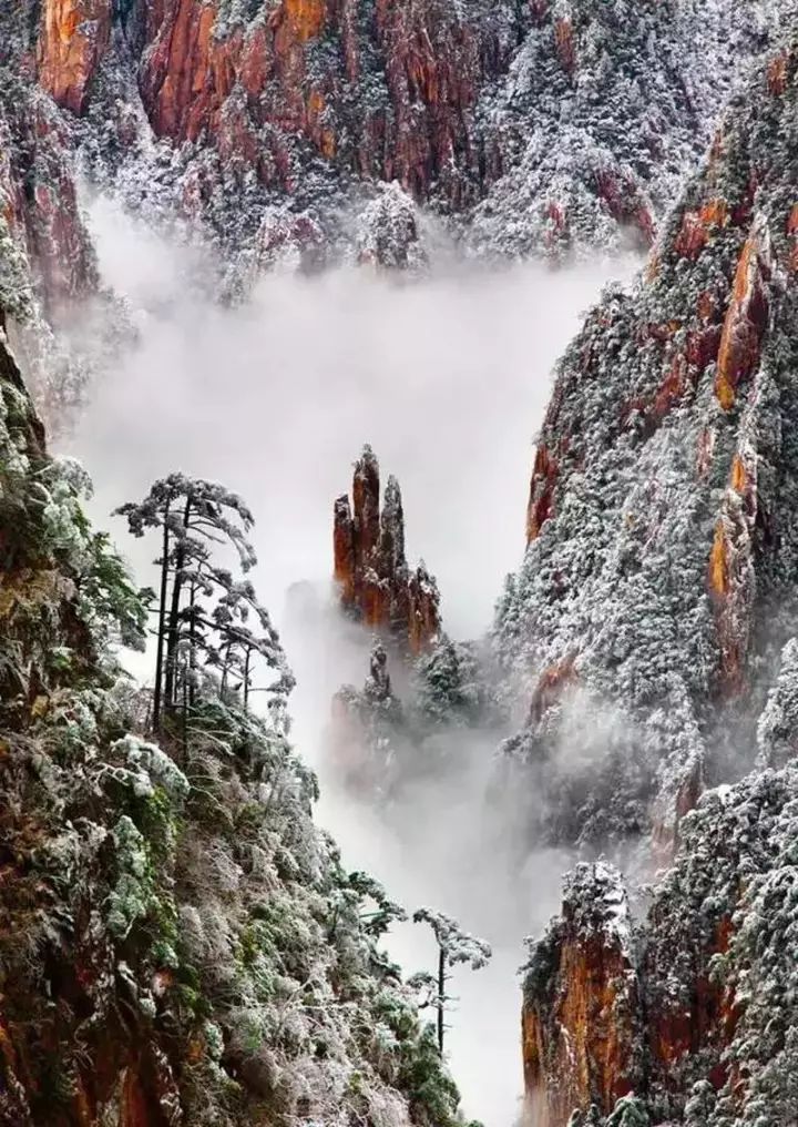 雪后黃山風(fēng)景宛如人間仙境，舞一曲雪中霓裳羽