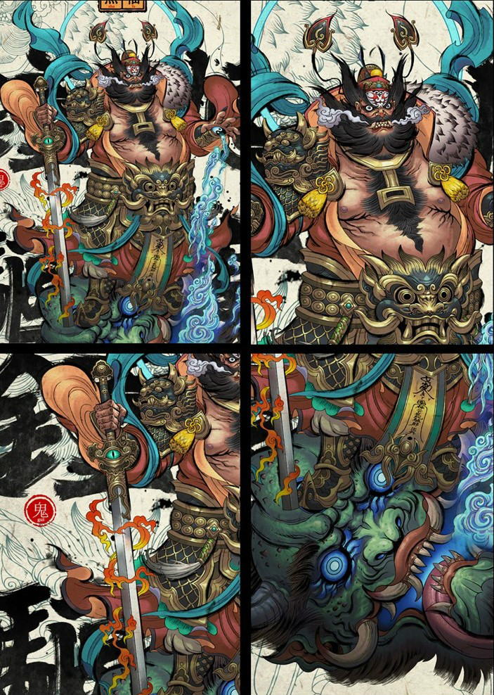萬(wàn)應(yīng)之神鐘馗鎮(zhèn)宅賜福的圣君年畫設(shè)計(jì)