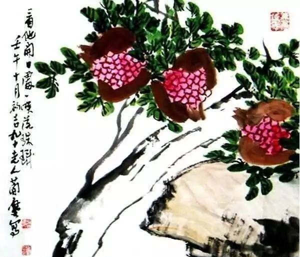 32幅曹簡(jiǎn)樓國(guó)畫(huà)石榴圖：石榴令人垂涎欲滴！