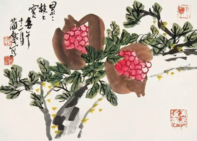 32幅曹簡樓國畫石榴圖：石榴令人垂涎欲滴！