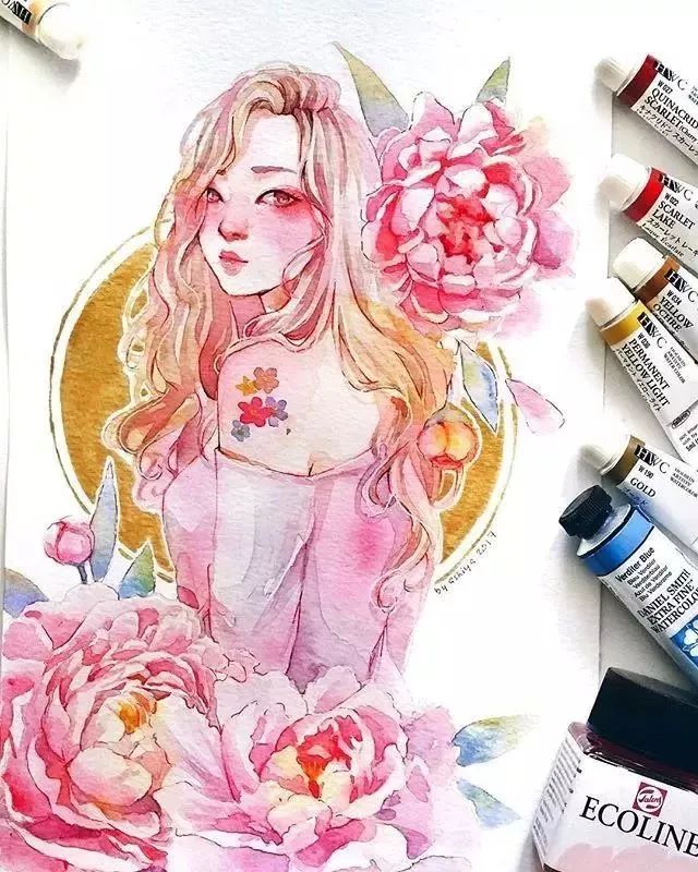 37款唯美水彩插畫：不一樣的色彩視覺！