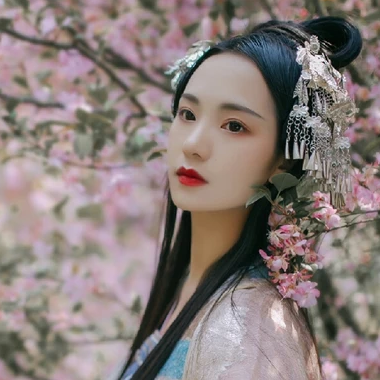 花香滿溢女生頭像，唯美古風真人頭像