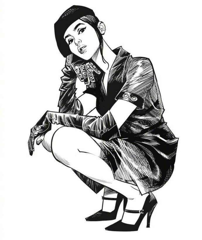 9款性感的黑白女郎插畫，嫵媚的美!