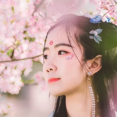 海棠花開女生頭像，唯美古風(fēng)真人頭像