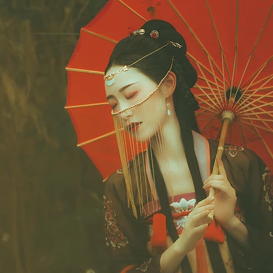 古典少女帶團(tuán)扇女生頭像，唯美古風(fēng)真頭像