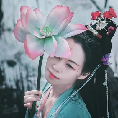 蓮花花開(kāi)女生頭像，唯美古風(fēng)真人頭像