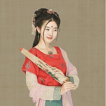 古典牡丹帶傘團(tuán)扇女生頭像，唯美古風(fēng)真人頭像