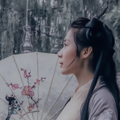 素雅復(fù)古帶傘女生頭像，唯美古風(fēng)真人頭像
