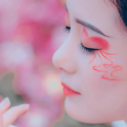 粉色浪漫女生頭像，唯美古風真人頭像