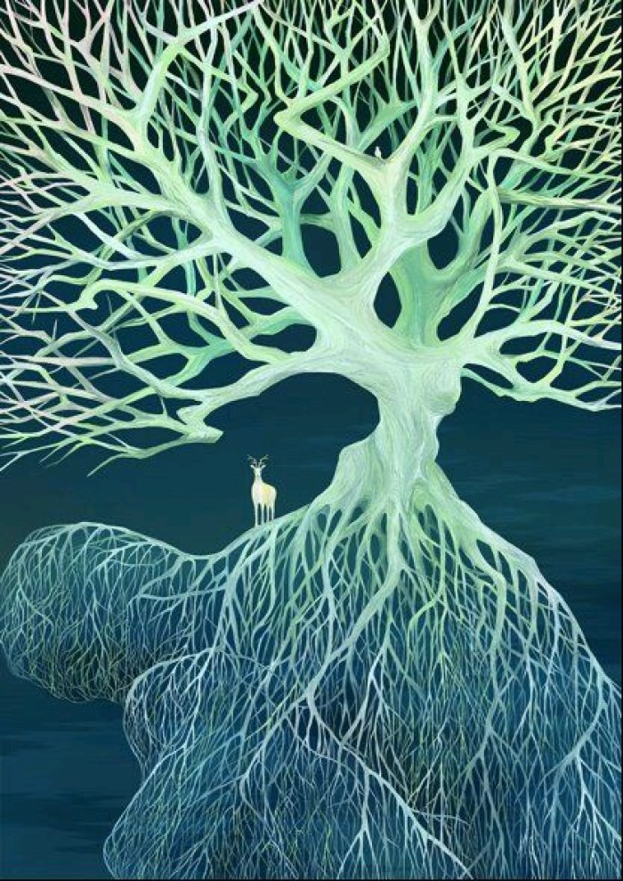 空靈浩大簡(jiǎn)約插畫(huà)，風(fēng)格靜謐手繪插畫(huà)