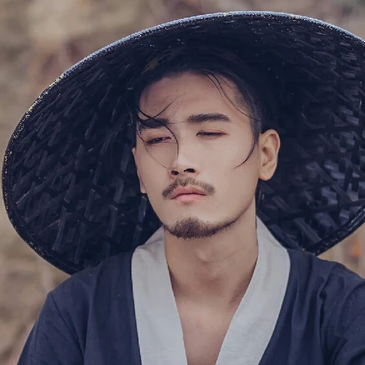 霸氣帶斗笠男生頭像，唯美古風(fēng)真人頭像
