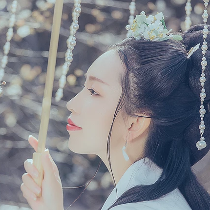 珠簾傘文藝女生頭像，唯美古風(fēng)真人頭像