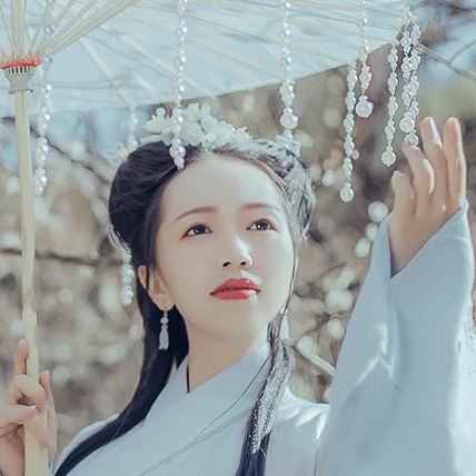 珠簾傘文藝女生頭像，唯美古風(fēng)真人頭像
