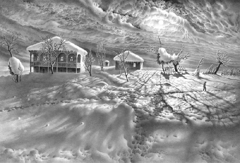 畫雪成魔黑白插畫：純粹用心把一件事反復(fù)做