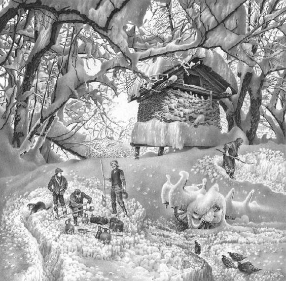 畫雪成魔黑白插畫:純粹用心把一件事反復(fù)做