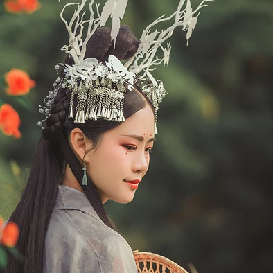 淡雅清新木槿花女生頭像，唯美古風(fēng)真人頭像