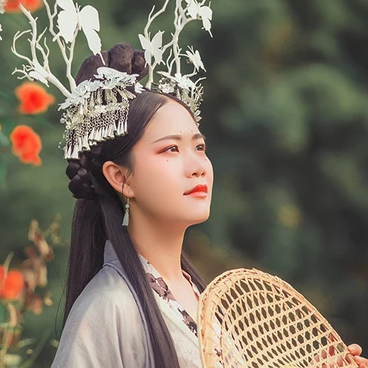 淡雅清新木槿花女生頭像，唯美古風(fēng)真人頭像