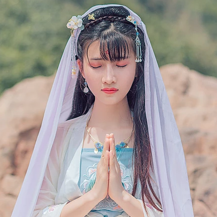 飄逸帶團(tuán)扇小清新頭像，唯美古風(fēng)女子真人頭像