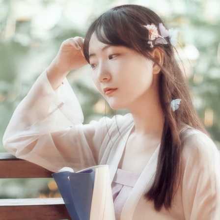 荷塘邊漢服古風(fēng)頭像，唯美古風(fēng)女子真人頭像