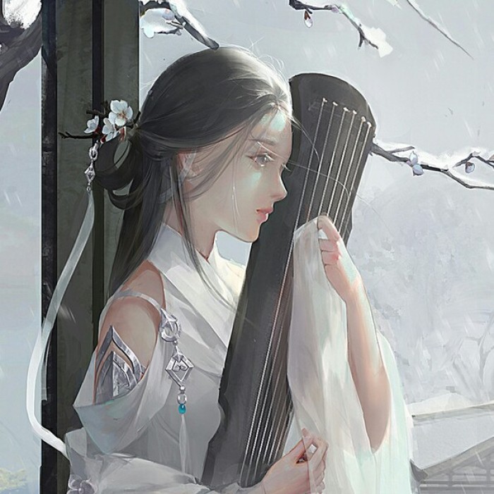 清雅風(fēng)格古典女生頭像，動(dòng)漫水彩古風(fēng)頭像