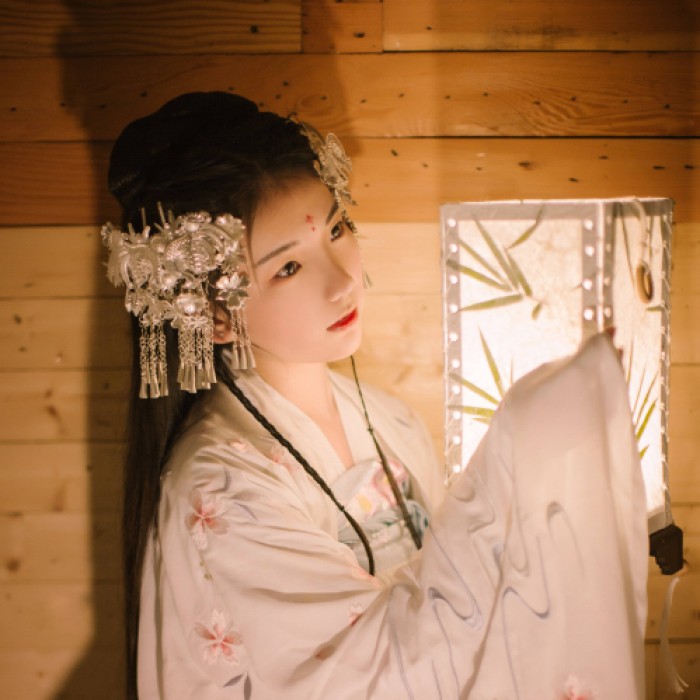 柔美女子攜燈古風(fēng)頭像，婉約中國風(fēng)微信qq頭像