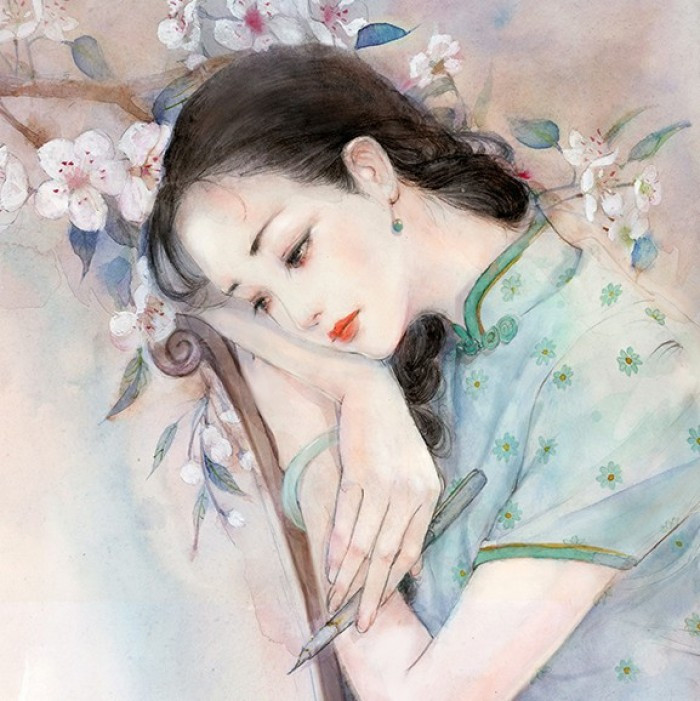 柔美淡雅女子古風頭像，古典女子qq頭像