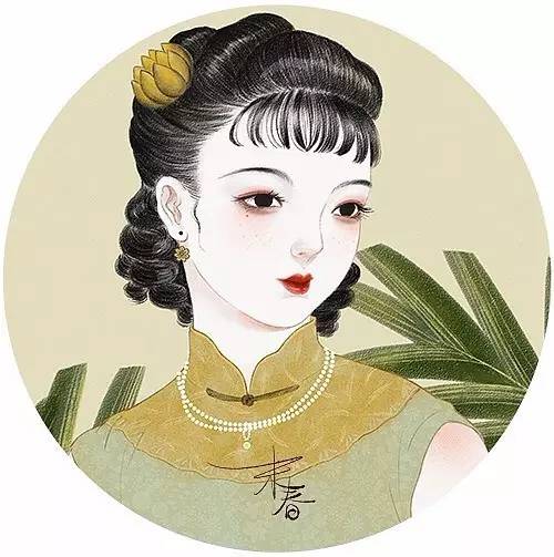 獨(dú)特中國美，最美插畫，膚如凝脂珠圓玉潤民國