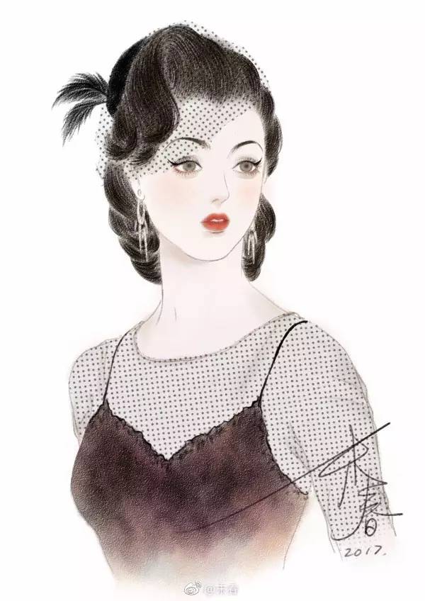 獨(dú)特中國(guó)美，最美插畫，膚如凝脂珠圓玉潤(rùn)民國(guó)