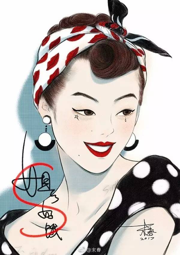獨(dú)特中國(guó)美，最美插畫，膚如凝脂珠圓玉潤(rùn)民國(guó)