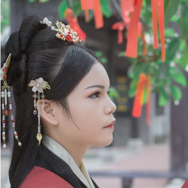 傾城紅衣女子頭像，唯美古風(fēng)真人頭像