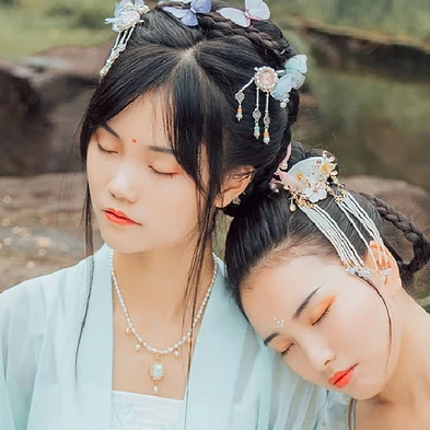 并蒂閨蜜頭像，唯美古風(fēng)真人頭像