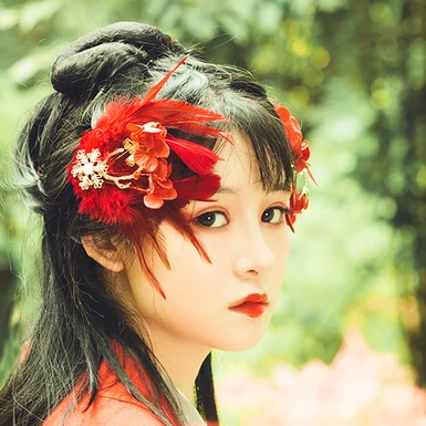 嬌艷彼岸花女生頭像，唯美古風(fēng)真人頭像