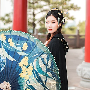 長相思帶傘女生頭像，唯美古風真人頭像