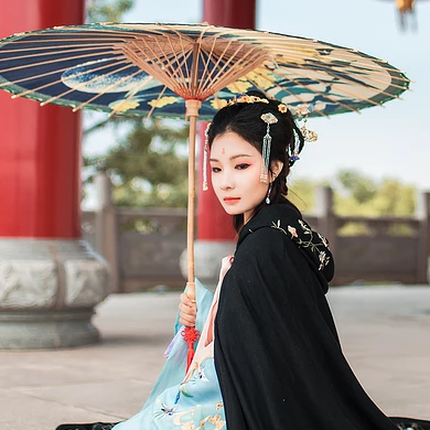 長相思帶傘女生頭像，唯美古風真人頭像