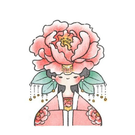 古風(fēng)花卉擬人情人頭像，一組好看的手繪古風(fēng)頭像